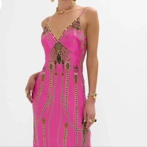 Camilla V Neck Long Bias Slip Dress